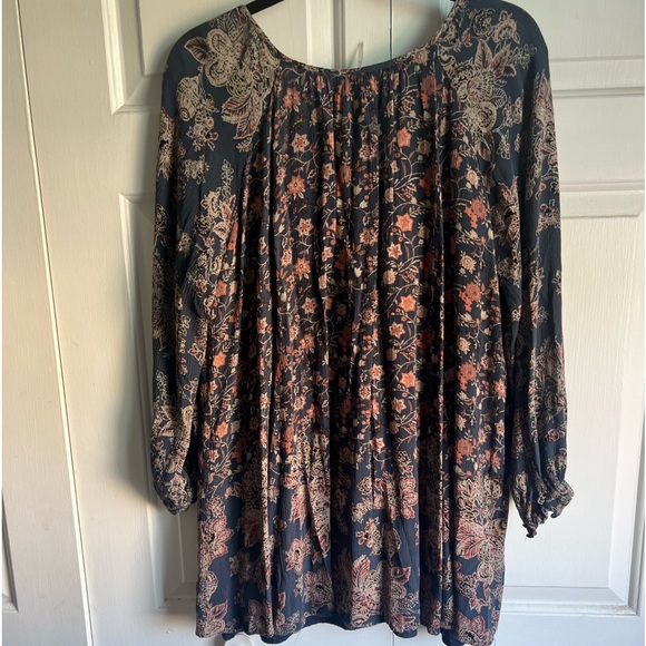 Free People Lucky Loosey Blue Floral dress/tunic  size S - Picture 6 of 8